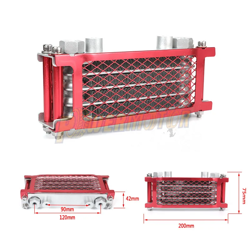 Motorcycle Accessories Gy6 125cc 150cc Oil Cooler Pitbike Radiator Horizontal 2T Engine Universal 4 Row Motocross Modified Parts motorcycle radiator oil cooler