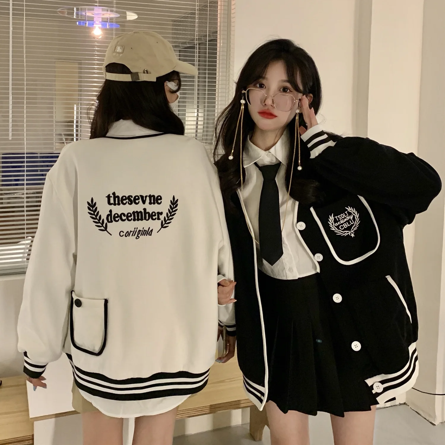 Baseball College Jacket Varsity Vrouwen Herfst Jas Vest Vrouwelijke 