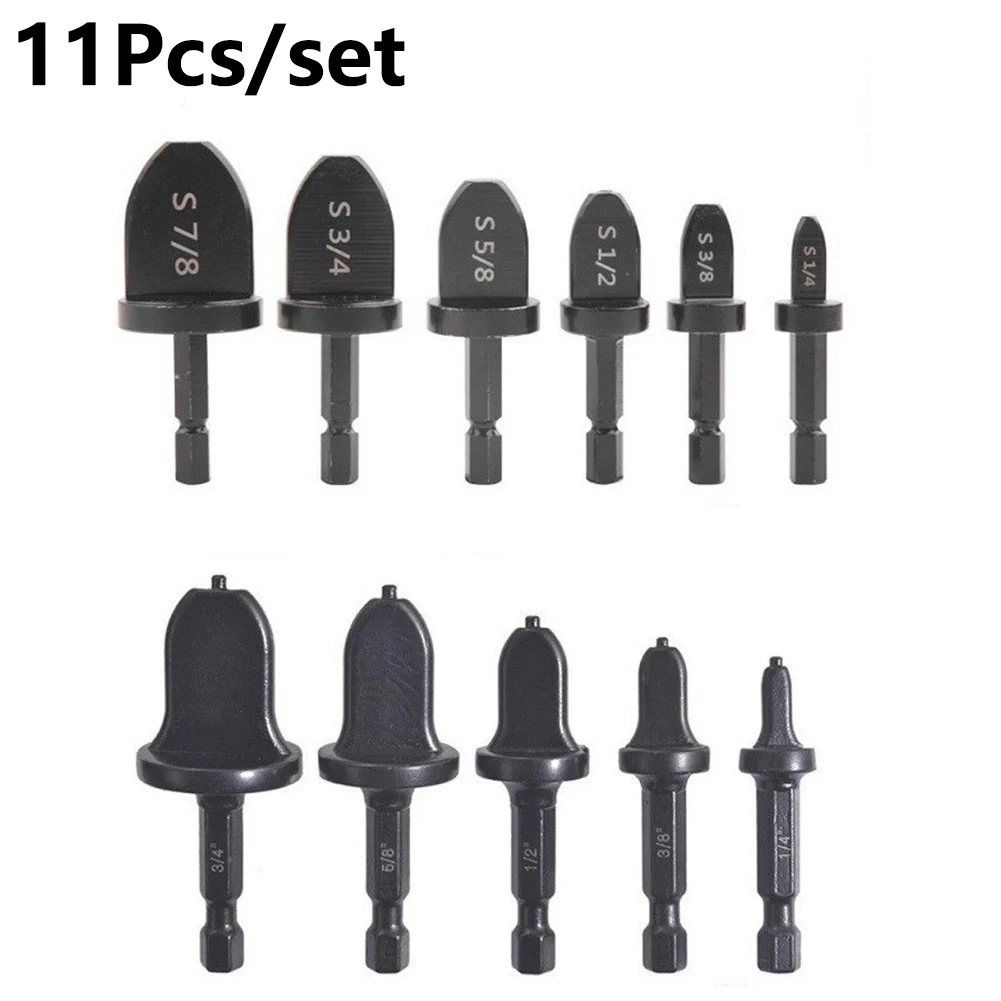 11Pcs Imperial Tube Expander Air Conditioner Copper Pipe Swaging Electric Drill Bit Flaring Tools 7/8&quot 3/4&quot 5/8&quot 1/2&quot 3/8&quot