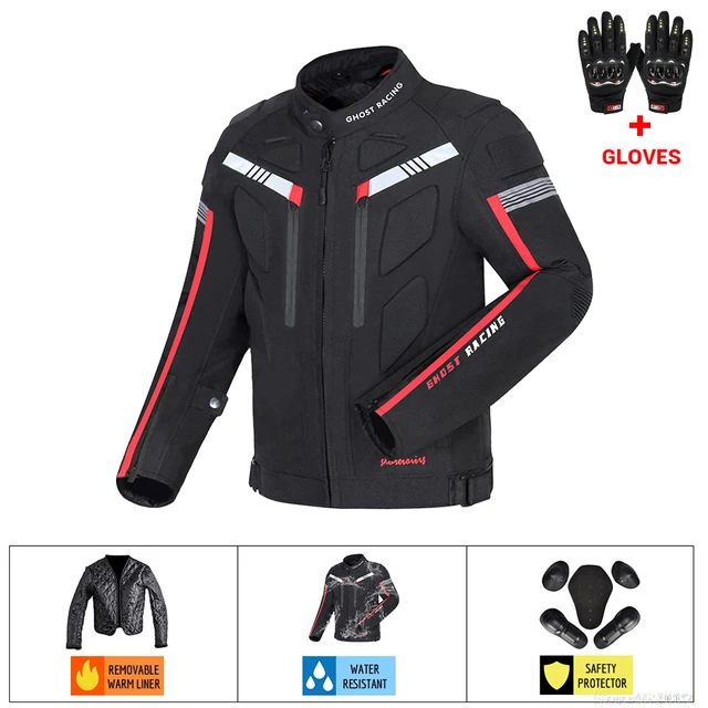 Waterproof Motorcycle Jacket Pants Off-Road Racing Motocross Riding Jacket Suit Men Windproof Touring Moto Protective Suit GR-Y-07 BK Jacket