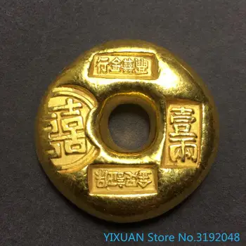 

Gold ingot round gold cake gold Yuan Bao Xian Jin Xing full gold ingot Xizi a couple of gold ingots