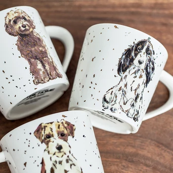 

Ceramicv Dog Mug Large Capacity Breakfast Milk Juice Coffee Tea Cup Mug Creative Couple Cup Drinkware Free Shipping