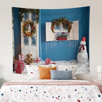 

Cassisy Fashion Tapestry Christmas Little Snowman Garland Wall Decoration Lantern Pendant Wall Hangings Home Living Room Decor