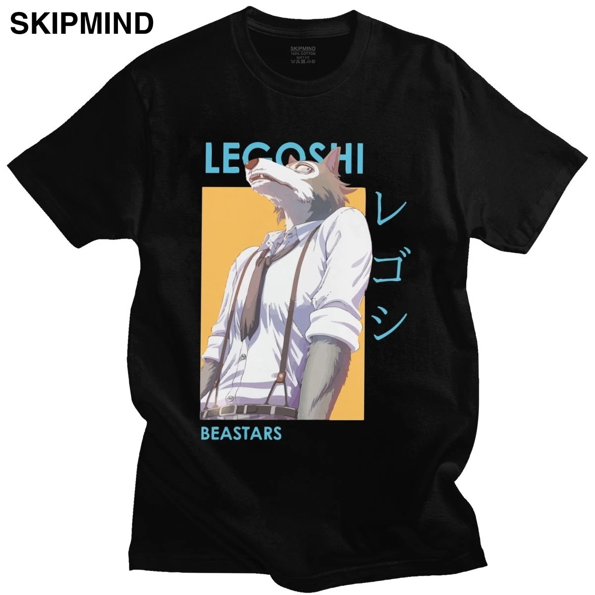 Футболка Legoshi Beastars мужская из чистого хлопка топ с круглым вырезом и коротким