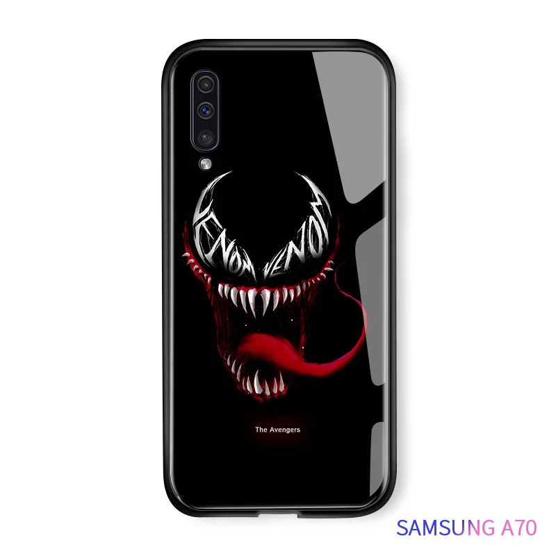 Для samsung Galaxy A10 A20 A30 A50 A70 A80 A90 A10s A20s A30s A50s световой с принтом «Железный человек», чехол светящийся в темноте Стекло задняя крышка корпуса