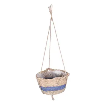 

1Pc Outdoor Seagrass Basket Indoor Hanging Planting Pot Flower Pot