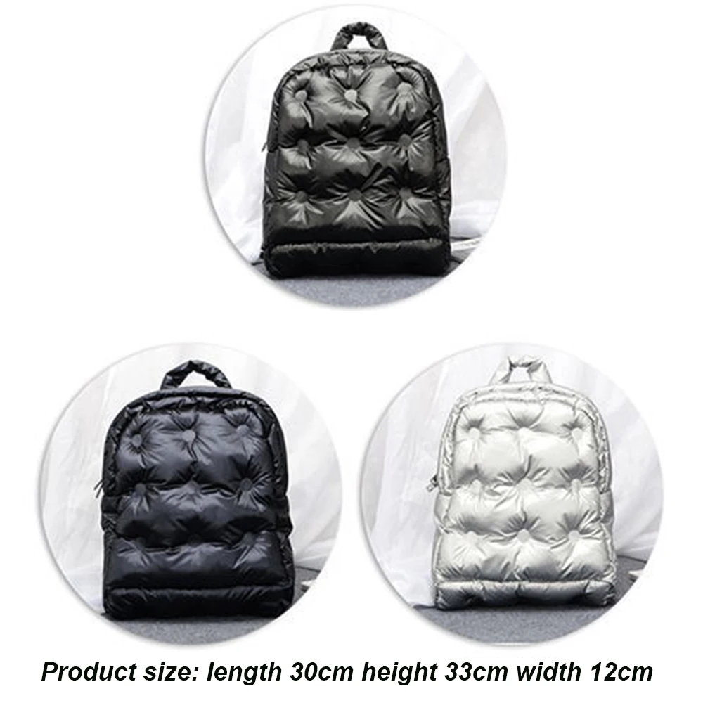 Новые женские рюкзаки корейский космический хлопок теплый воздушный мешок рюкзак зимний сплошной цвет вниз Дамский рюкзак Модная студенческая сумка