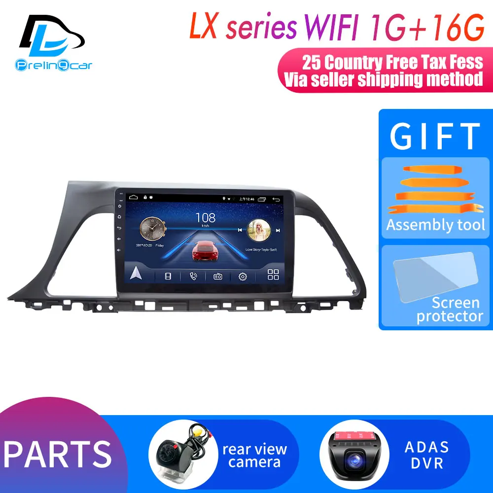 Android 9,0 4G Lte Автомобильная Мультимедийная навигационная система gps dvd-плеер для hyundai sonata 9 gernation ips экран Радио стерео - Цвет: LX player 1G16G DVR