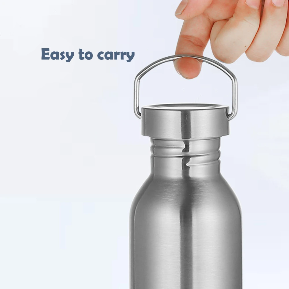 350 мл/500 мл/600 мл/750 мл Нержавеющая сталь BPA бутылка для воды с бамбуковой крышкой для спорта с двойными стенками из нержавеющей стали с защитой от протечек Дорожные Велоспорт походные бутылки