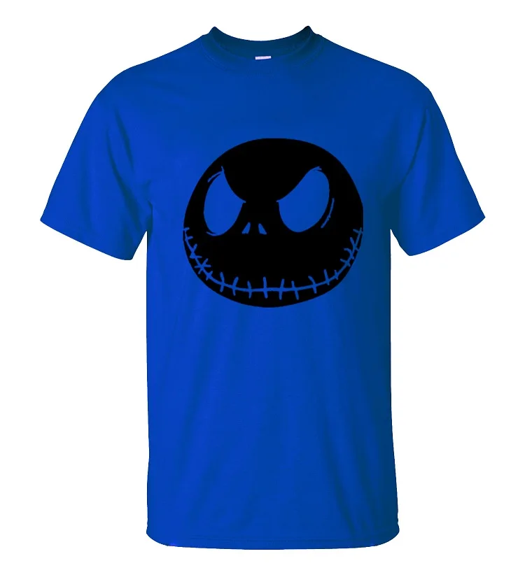 blue1 Кошмар перед Рождеством футболка мультфильм Джек Скеллингтон для мужчин Хип Хоп Лето круглый вырез череп Хлопок Уличная футболки - Цвет: blue1