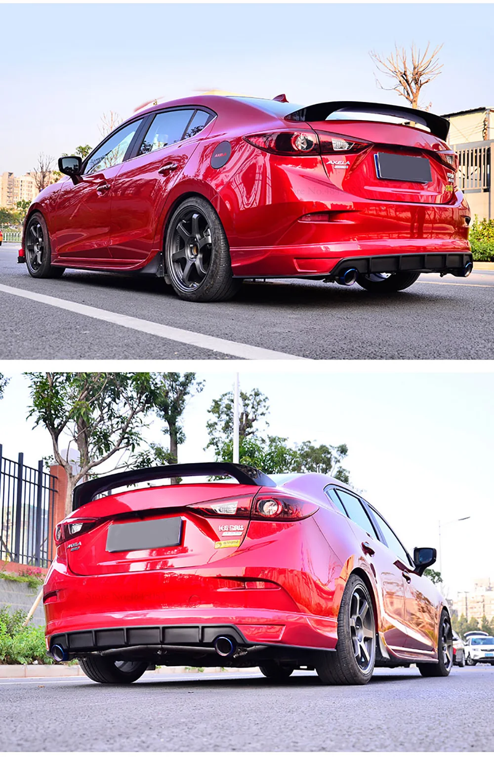 AITWATT для Mazda 3 Axela седан черный Задний спойлер крыло задний хвост для губ белый спойлер для автомобиля