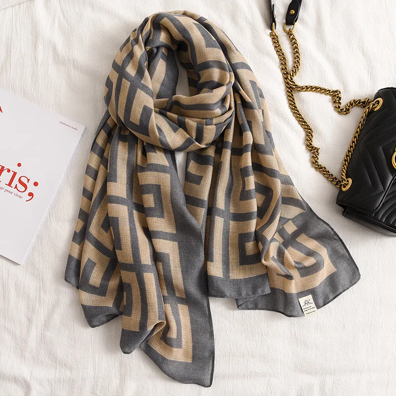 Модный дизайн, женский длинный шарф из хлопка, роскошный бренд, высокое качество, женские зимние теплые мягкие шали, шарфы унисекс