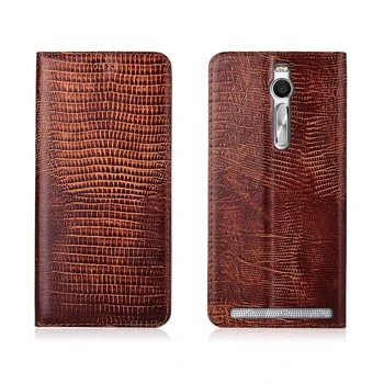 

Lizard pattern natural genuine leather flip case card slot holder for Asus Zenfone 2 ZE551ML/Asus Zenfone 2 ZE500ML phone bag