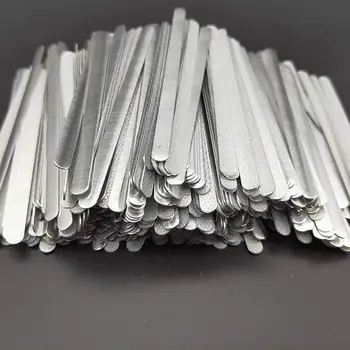 

100pcs/bag Adhesive Metal Flat Aluminum Nose Strips Bridge Wire Clips Ties for DIY Mask Making 85x5x0.5mm In Stock