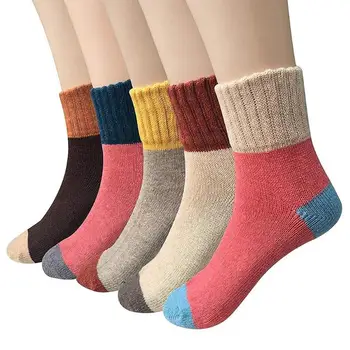 

5pairs/set Splicing Color Comfortable Socks Women Elastic Breathable Ankle Socks Conventional Thickness Large Elasticity