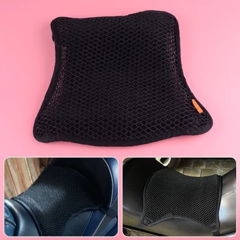 

DWCX Motorcycle Heat Insulation Sunscreen Seat Mesh Cover Cushion Pad Protector Anti-slip Breathability Black