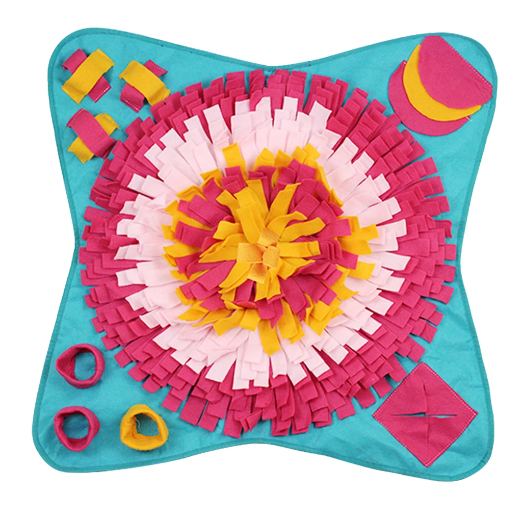 Colorful Dog Snuffle Mat Dog Sniffing Pad Soft Pet Nose Work Smell Snuffle Mat Training Feeding Blanket Dog Play Mats Puzzle Toy
