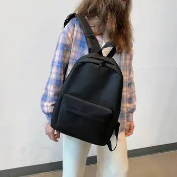 

Casual Oxford Backpack Women Girls Solid Travel Casual Large Capacity School Shoulder Bag Preppy Student Rucksack