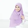 S002 Plain big size bubble chiffon muslim hijab scarf head shawls wrap headscarf popular scarves islamic hat ► Photo 2/6