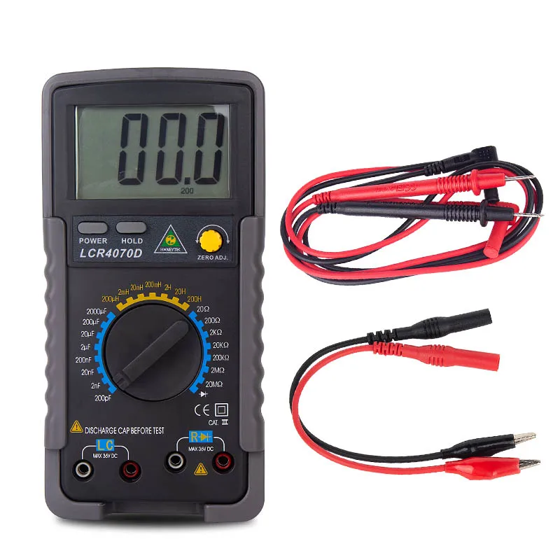 LCR tester Очень профессиональный ESR LCR метр 200pF~ 2000μF цифровой конденсатор тестер индуктивности метров ZERO ADJ 200μH~ 200H с тестером советы - Цвет: LCR tester