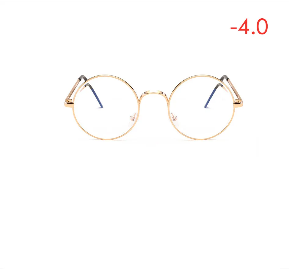 GN5 gold frame GLTREE готовое изделие круглые очки для близорукости Ретро тренд полностью металлические очки Сверхлегкая рама унисекс очки для близорукости-1,0-4,0 GN5 - Цвет оправы: GN5 gold frame