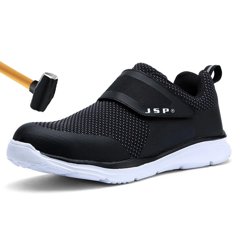 

Mens Steel Toe Safety Work Shoes Lightweight Mesh Breathable Male Shoes Anti-smashing Anti-puncture Reflective Casual Sneaker