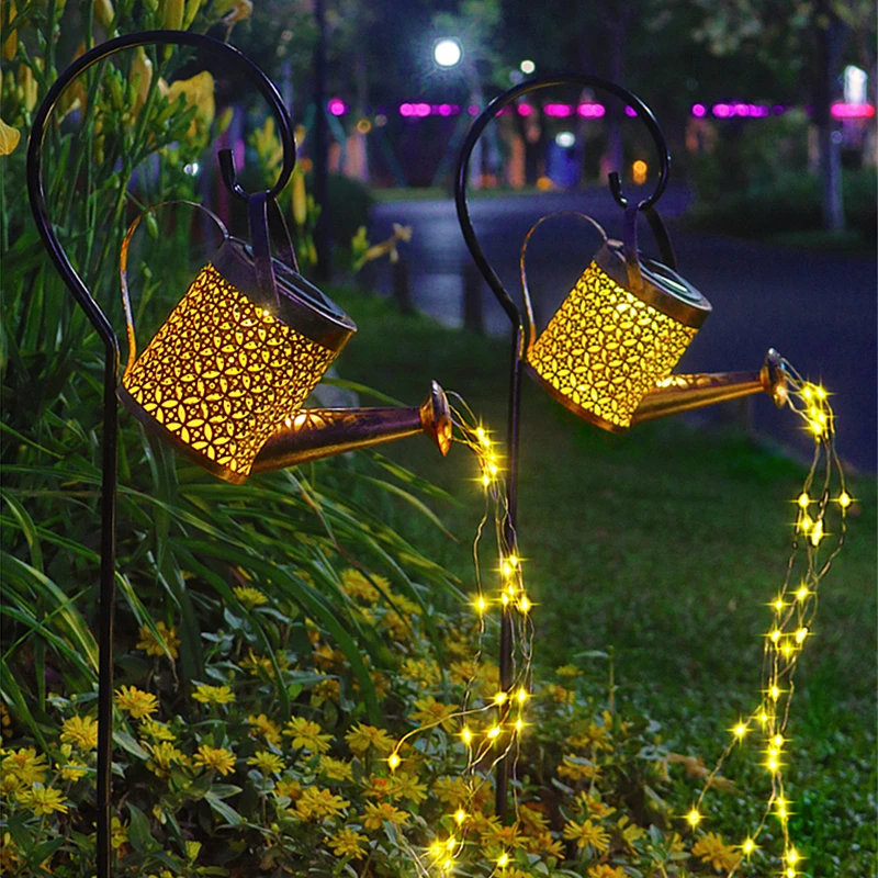 

Solar LED Lawn Light Waterproof Flowing Water String Sprinkle Kettle Lamps Landscape Courtyard Garden Decor Waterproof Path Lamp