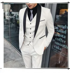 Клетчатый Свадебный костюм, модный клетчатый костюм для мужчин, винтажный вечерний банкетный костюм, мужской приталенный двубортный пиджак, жилет, брюки