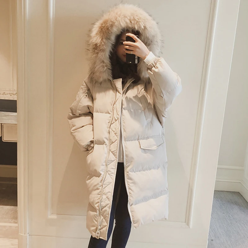 

2019 Korean Version of The Long Section of Thickened Down Cotton Pad Women's Winter Coat Tide Knee Jackets
