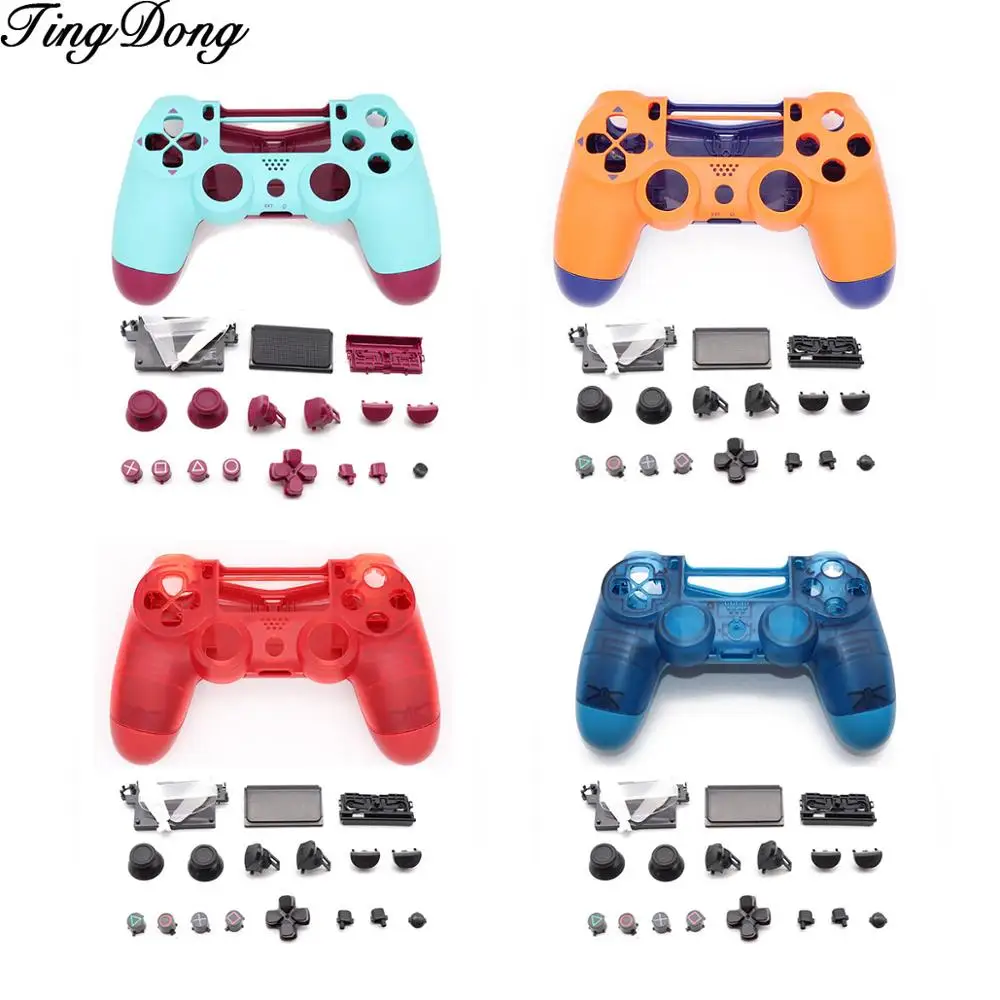 

Orange and Berry clear red blue Full Set Housing Shell Case Button Mod Kit Faceplate For PS4 PRO JDS 040 JDM 040