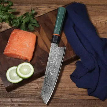 

Damascus Steel Chef Knife Professional VG10 67 Layers Steel Kiritsuke Japanese Kitchen Knives Sharp Cleaver Slicing G10 Handle
