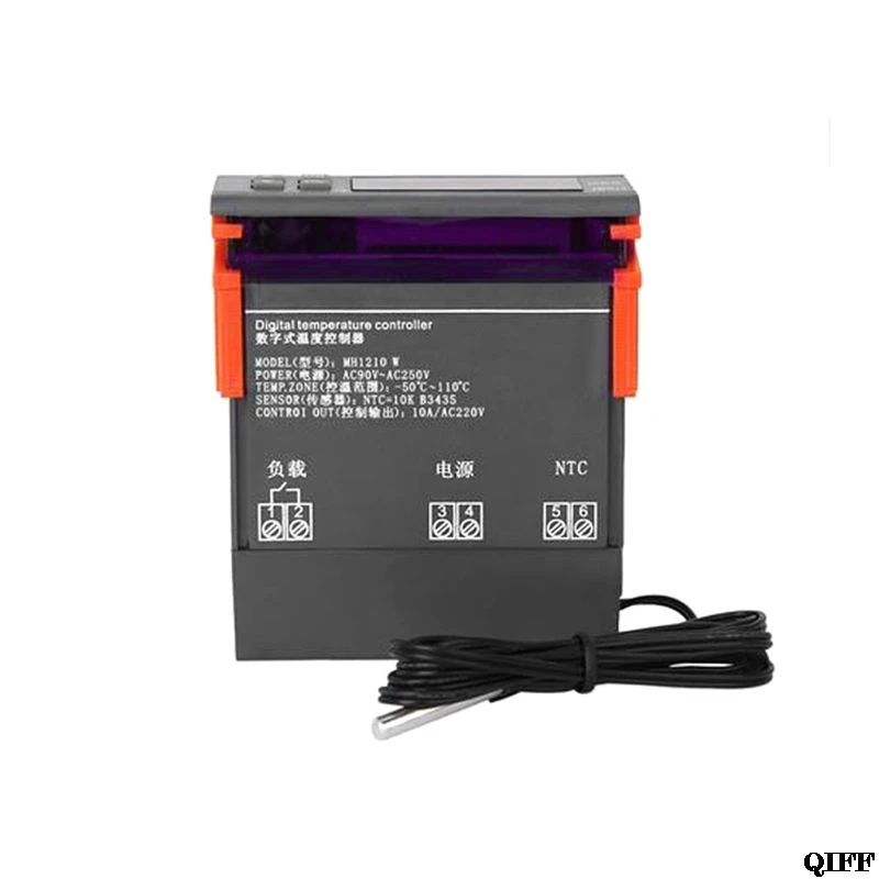 MH1210W AC 90-250V Цифровой термометр терморегулятор контроллер температуры термостат реле NTC датчик для инкубатора