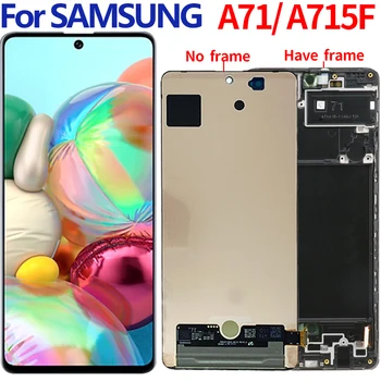 

Super AMOLED For Samsung galaxy A71 A715 LCD display Touch Screen Digitizer Assembly with frame a715f screen replacement parts