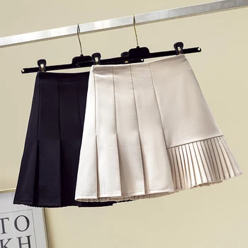 

COIGARSAM 4XL Plus Size Women Short Skirt Skirts Black Apricot 1848