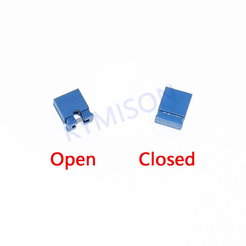 

100pcs Blue Short Circuit Cap Open/Closed Jumper Cap Pin Connector Blocks Connector for 2.54mm 2.54 Header