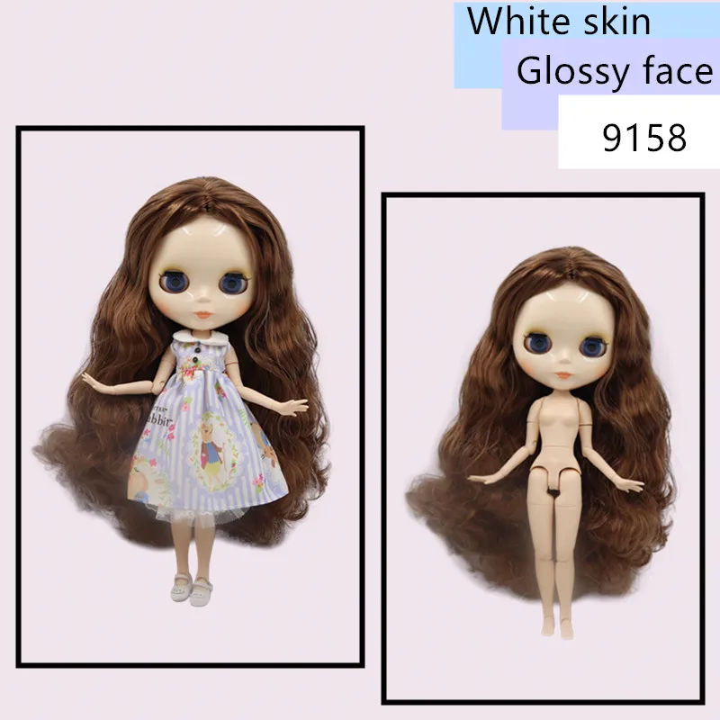 Заводская кукла Blyth, белая кожа, блестящее лицо, соединение тела с набором рук A& B 1/6, модная Кукла, подходит для самостоятельного макияжа, специальная цена NO 2