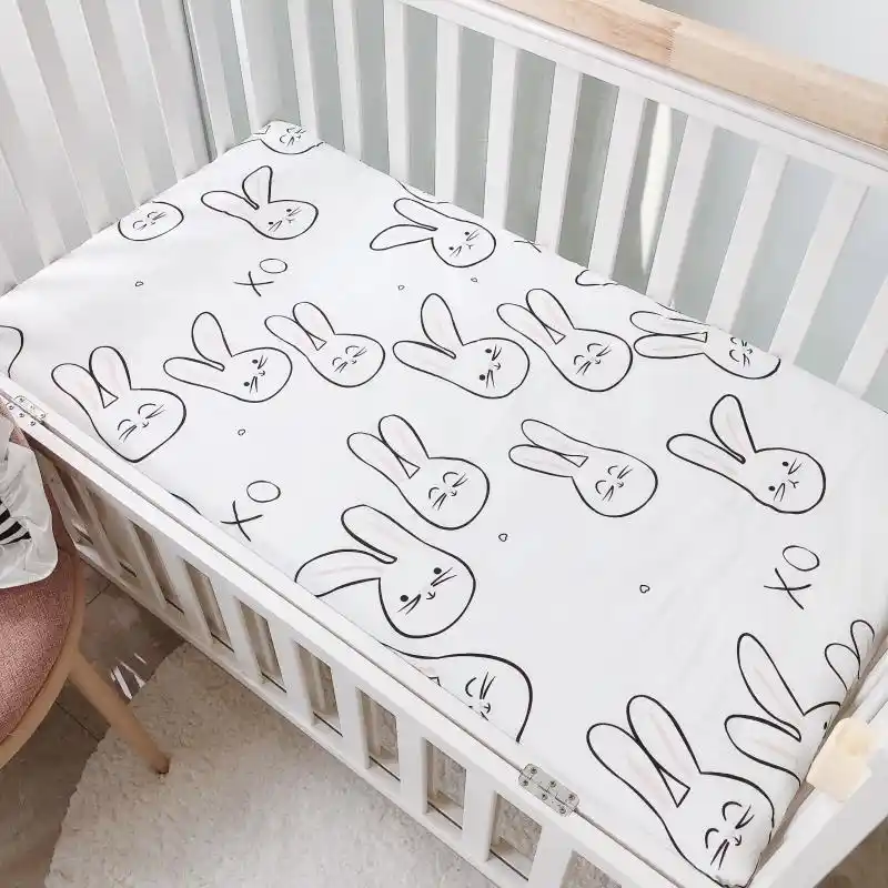 black and white cot sheets