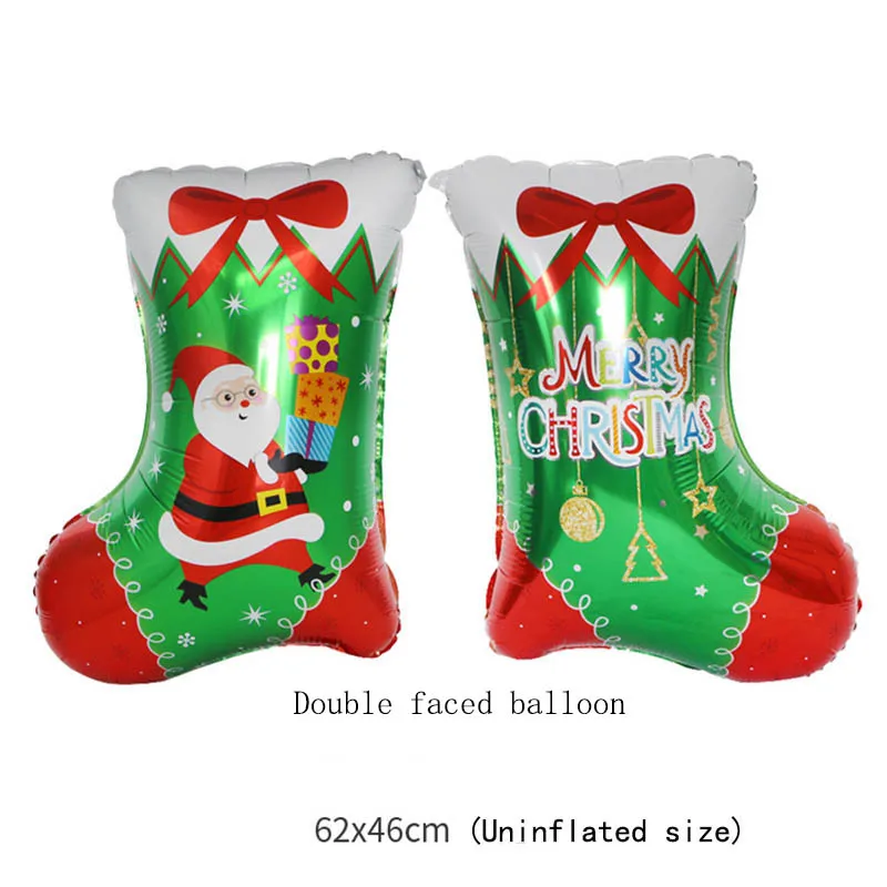 stocking balloon Кусок Счастливого Рождества, Нового года, вечерние, рождественской вечеринки, фольгированный шар, Санта Клаус, рождественская елка, милый Декор в форме снеговика - Цвет: stocking balloon