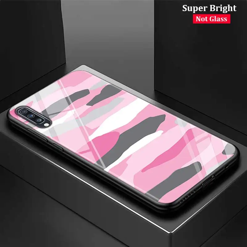 Армейский Камуфляж для samsung Galaxy A80 A70 A60 A50 A40 A20E A2Core A10 Супер Яркий глянцевый черный чехол для телефона