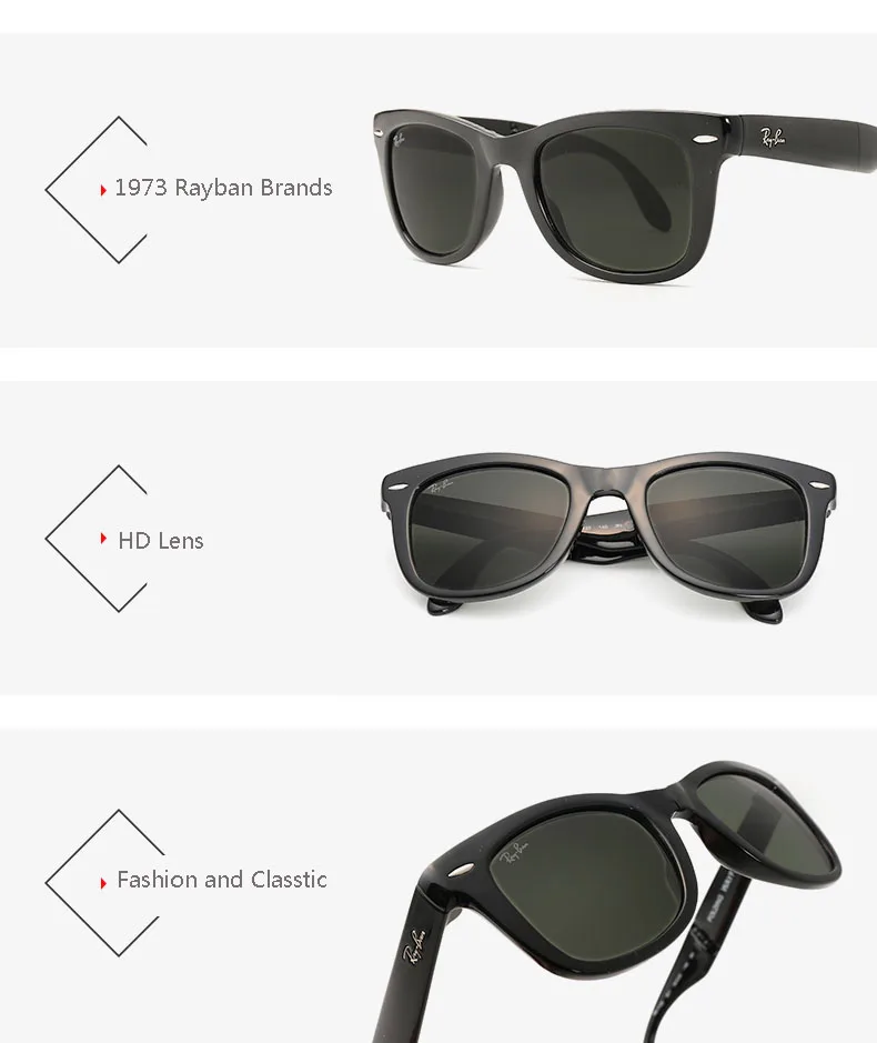 RayBan RB4105 Wayfarer Black Outdoor Glassess Eyewear RayBan Men/Women Retro 4105 UV Protection Sunglasses RayBan