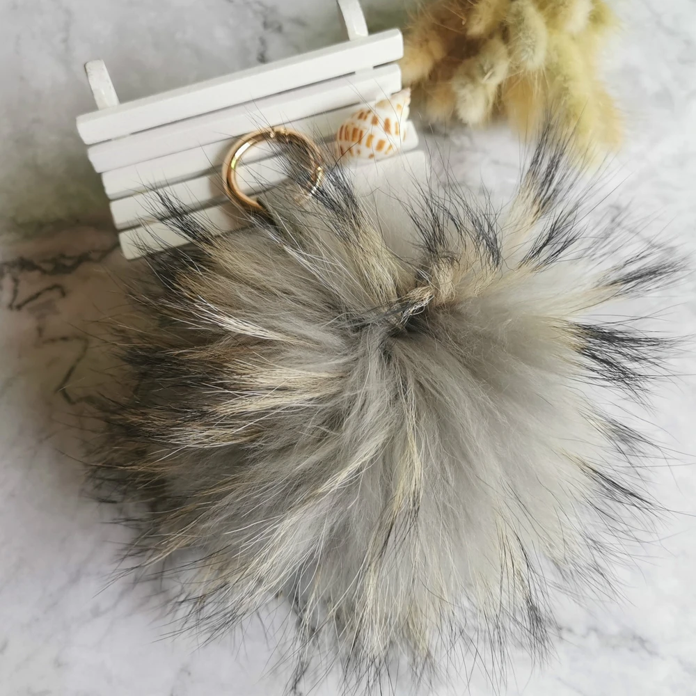 Real Fox Fur Pompom Accessory  15cm Real Fox Fur Keychain - 15cm Fur Ball  Pom - Aliexpress