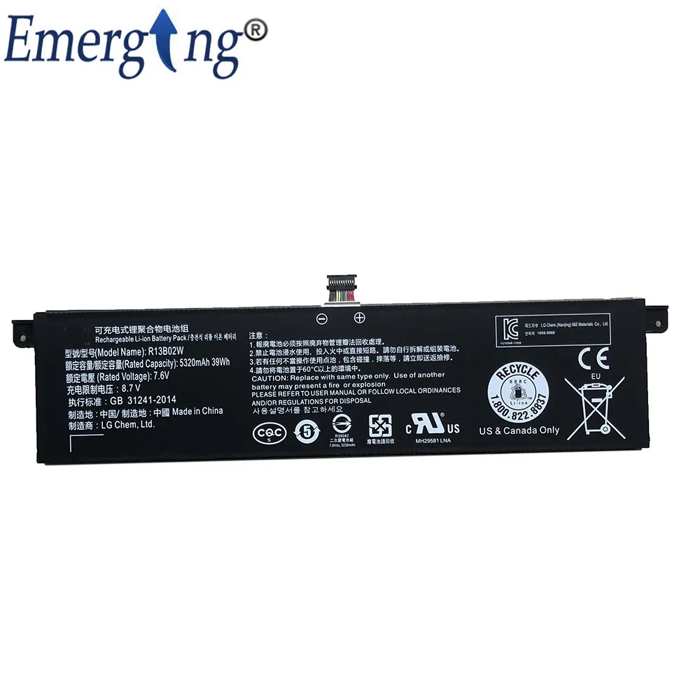 7,6 V 39WH R13B01W R13B02W ноутбук Батарея для Xiaomi Mi воздуха 13,3 дюймов 161301-01 R13B01W R13B02W