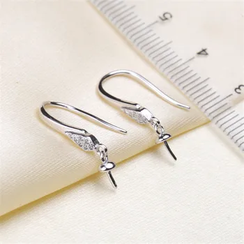 

Plated Silver Earrings Mountings Pearl Ear Wires Earrings Hook Findings Settings for DIY Stud Earrings Jewelry Making Findings