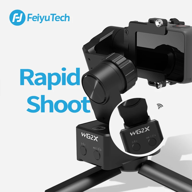 US $169.85 FeiyuTech Official WG2X Action Camera Stabilizer Wearable Mountable Gimbal Tripod for GoPro Hero 8 7 6 Sony RX0 Yi Splashproof