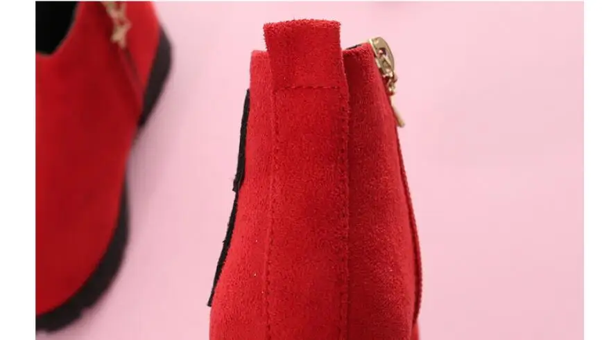 Winter Girl Shoes Soft Princess Shoes Short Boots Baby Shoe Cartoon Children Snowfield Leather Martin Boots Children Shoes