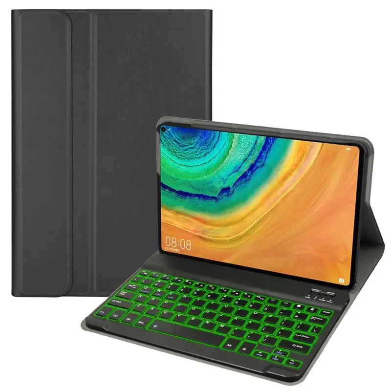 

For Huawei MatePad Pro 10.8 2019 Bluetooth Keyboard With Case PU Leather 7 Colors Backlit Tablet English Keyboard Case