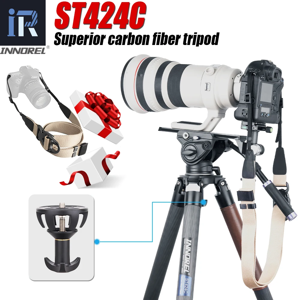 INNOREL ST424C Professional Carbon Fiber Tripod Monopod For DSLR Camera