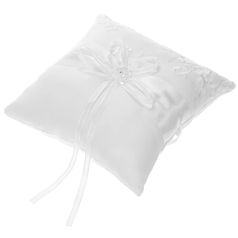 

Basket Ring Pillow Sign In Book & Pen Smooth Satin Fabric White Souvenir Set