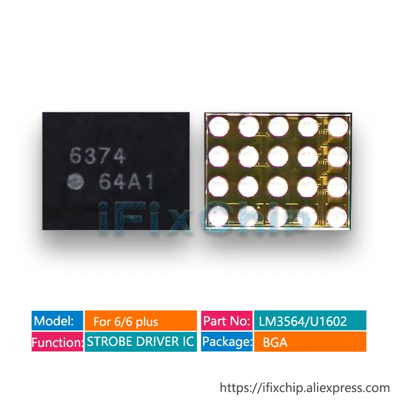 20 шт./лот 100% Новый оригинальный U1602 для iPhone 6/6Plus LM3564 камера управления вспышкой