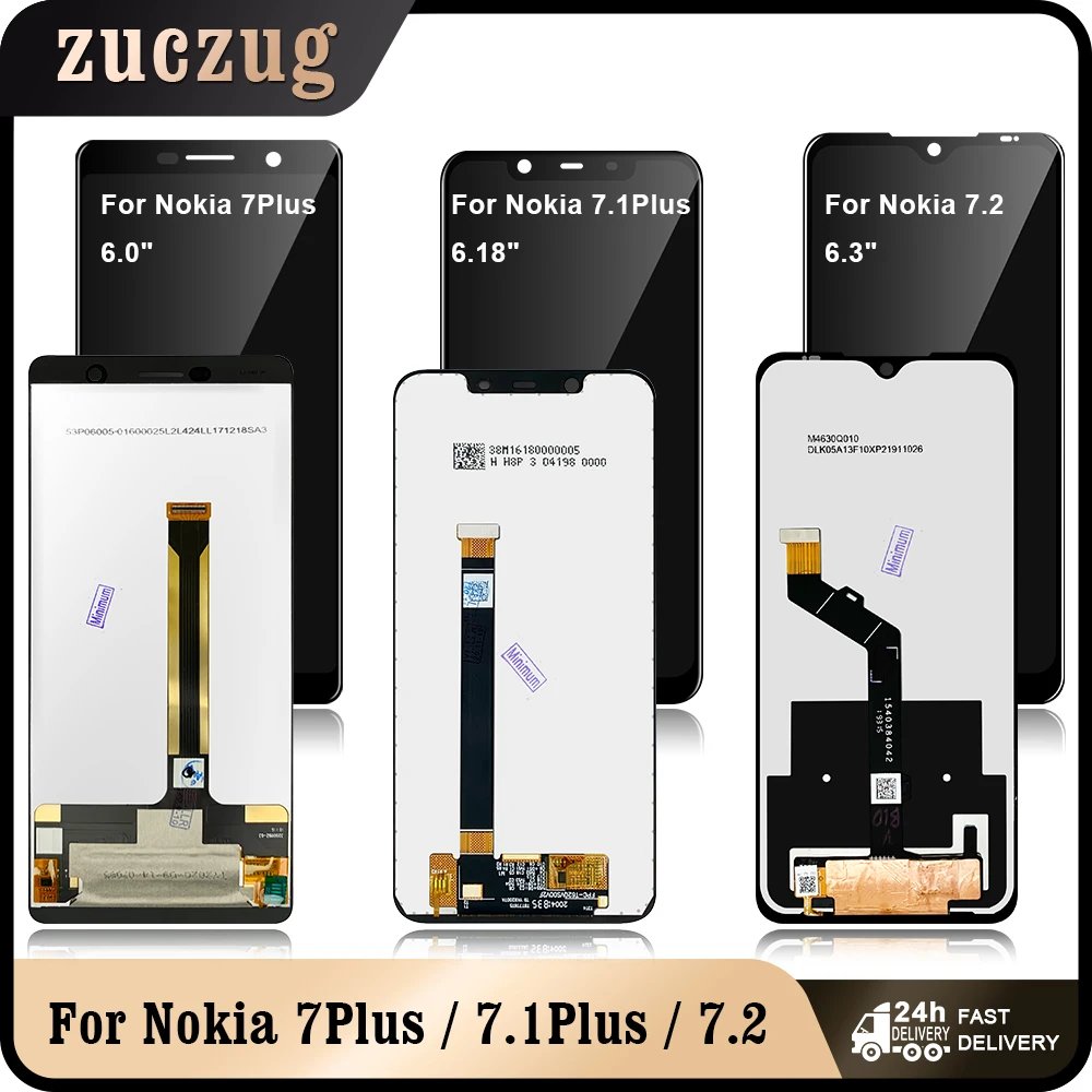 For Nokia 7 Plus / 7.1Plus 8.1 X7 7.2 LCD Display Touch Screen Digitizer Assembly Replacement LCDs + Gift | Мобильные телефоны и
